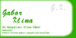 gabor klima business card